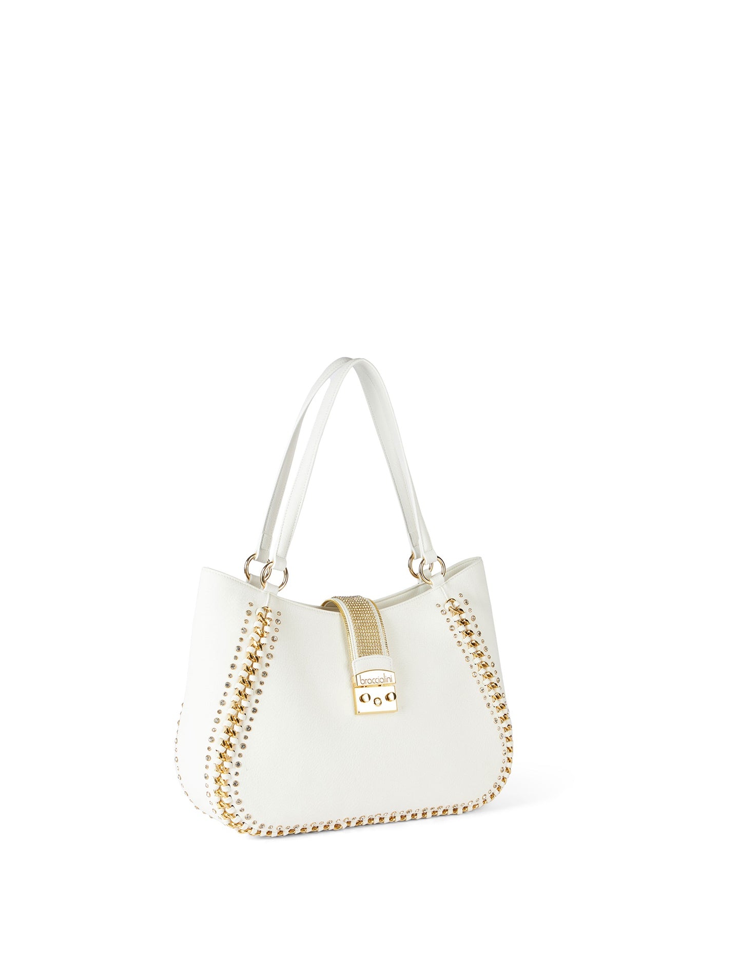 Borsa a Spalla in Poliestere Bianco