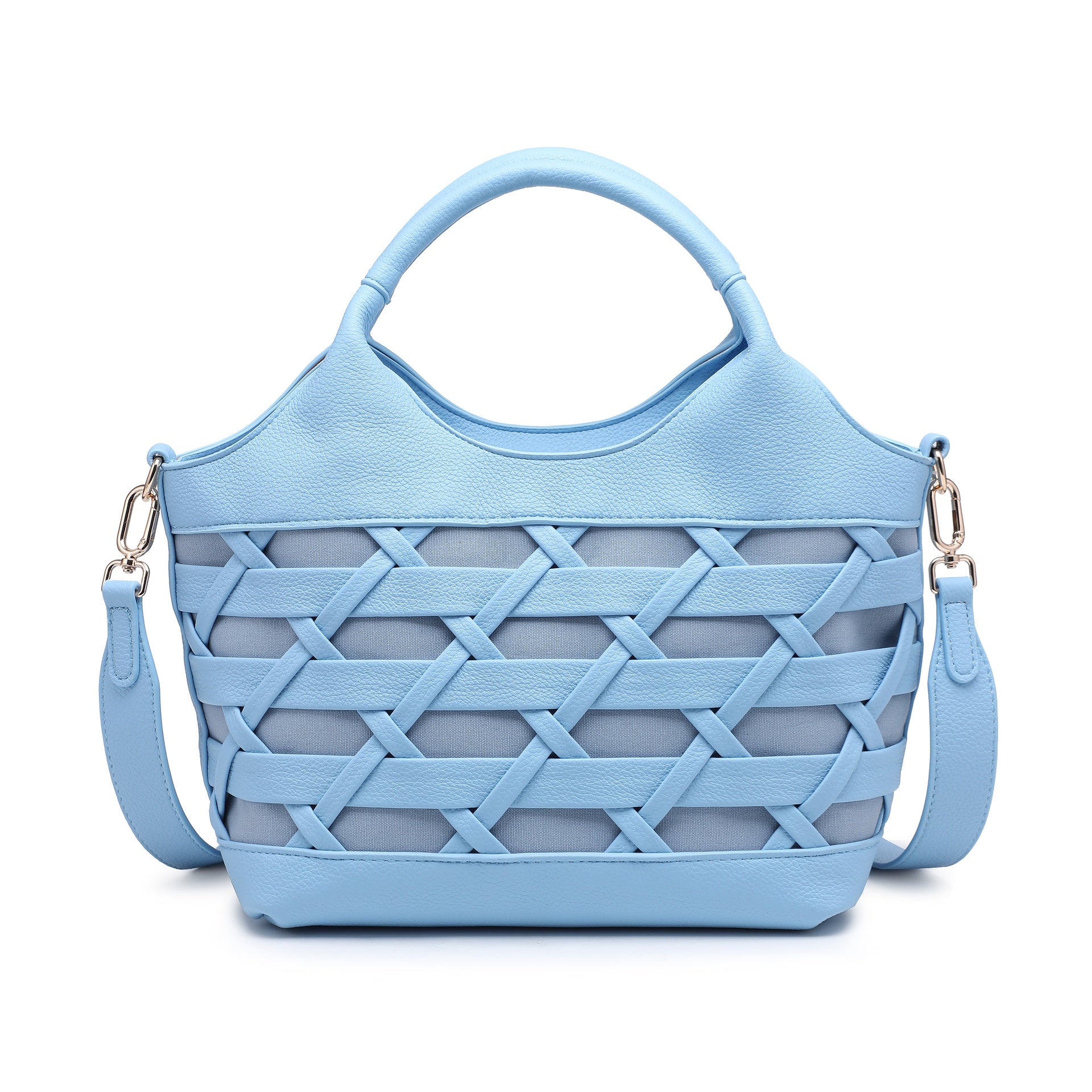 Borsa a Mano in Polyurethane Blu