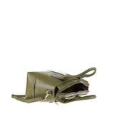 Borsa a Mano in Vera Pelle Verde Militare