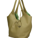 Borsa a Mano in Vera Pelle Verde