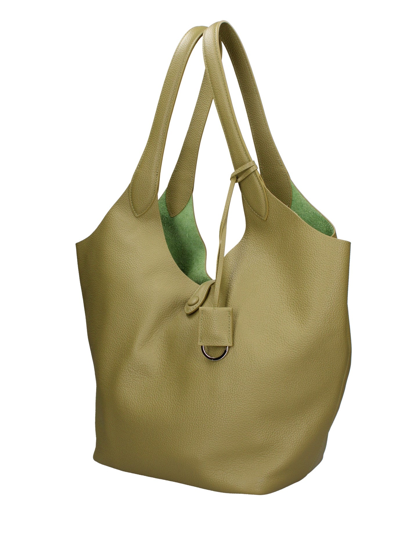 Borsa a Mano in Vera Pelle Verde