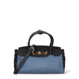 Borsa a Mano in Pelle Vegana Blu