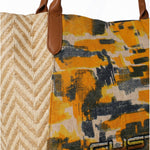 Borsa a Mano in Pelle Vegana Giallo