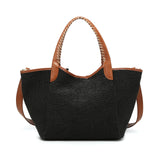 Schwarze Polyester-Schultertasche