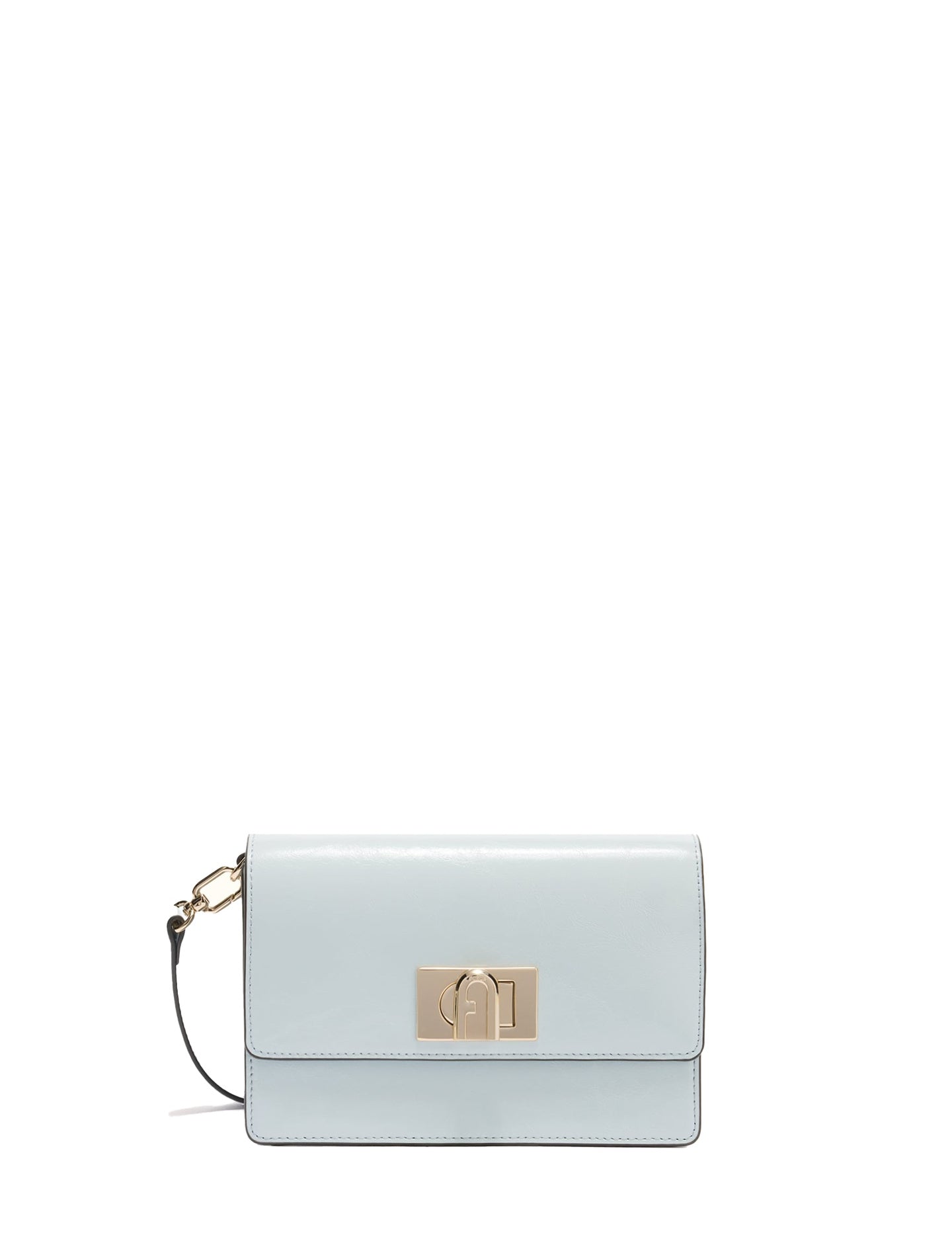 Borsa a Tracolla in Vera Pelle Celeste Furla