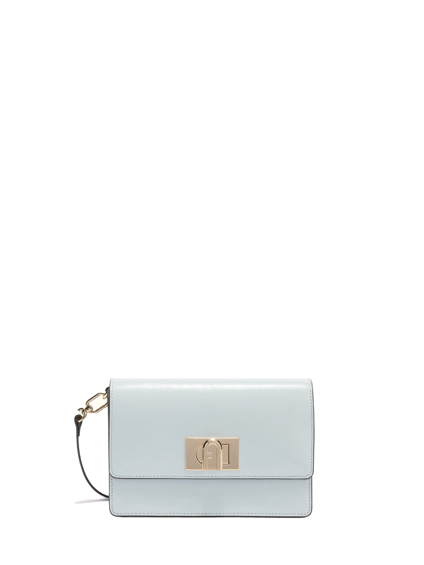 Borsa a Tracolla in Vera Pelle Celeste Furla