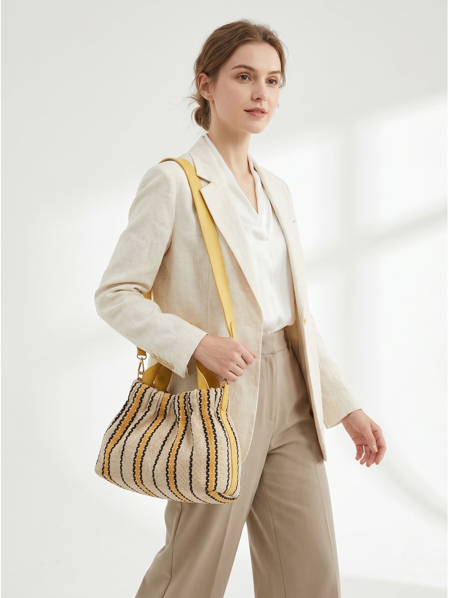 Borsa Shopper in Cotone Giallo