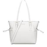 Bolso de compras de piel vegana blanca