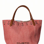 Borsa a Mano in Pelle Vegana Rosa