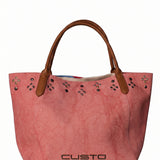 Borsa a Mano in Pelle Vegana Rosa