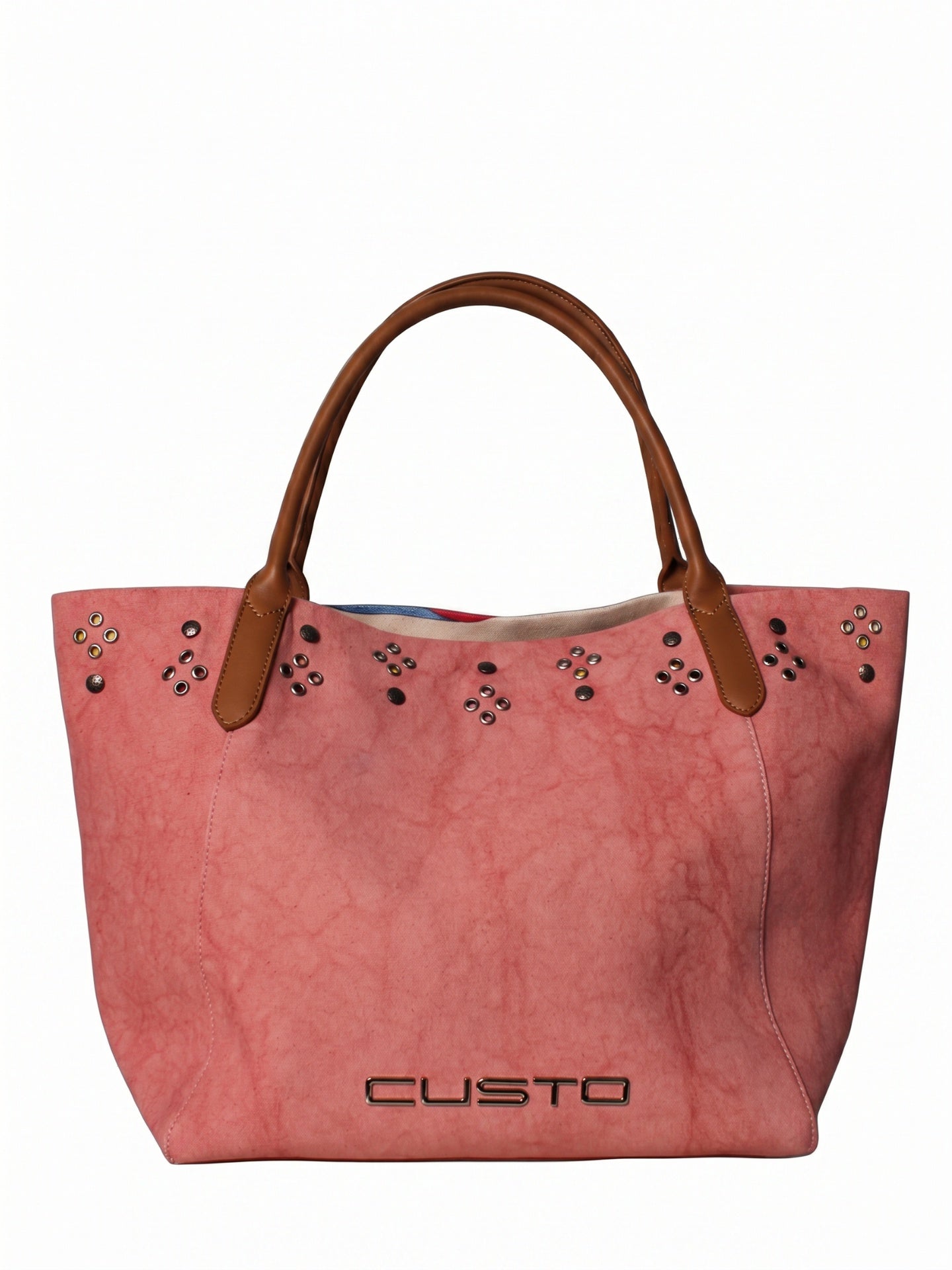 Borsa a Mano in Pelle Vegana Rosa