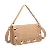 Borsa a Tracolla in Pelle Vegana Marrone Chiaro