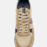Sneakers platform in Pelle Vegana Taupe Scuro
