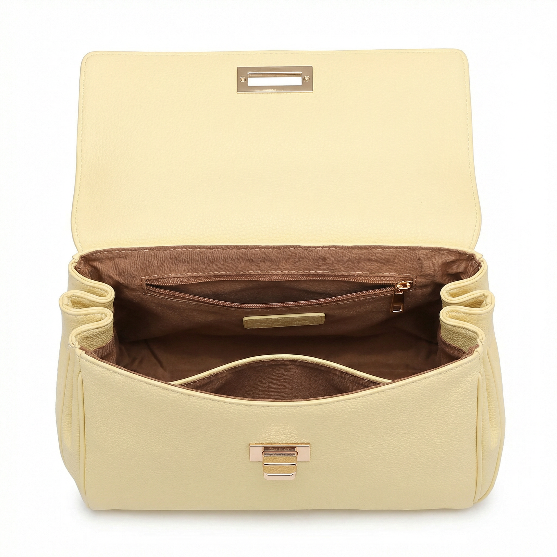 Borsa a Mano in Polyurethane Giallo