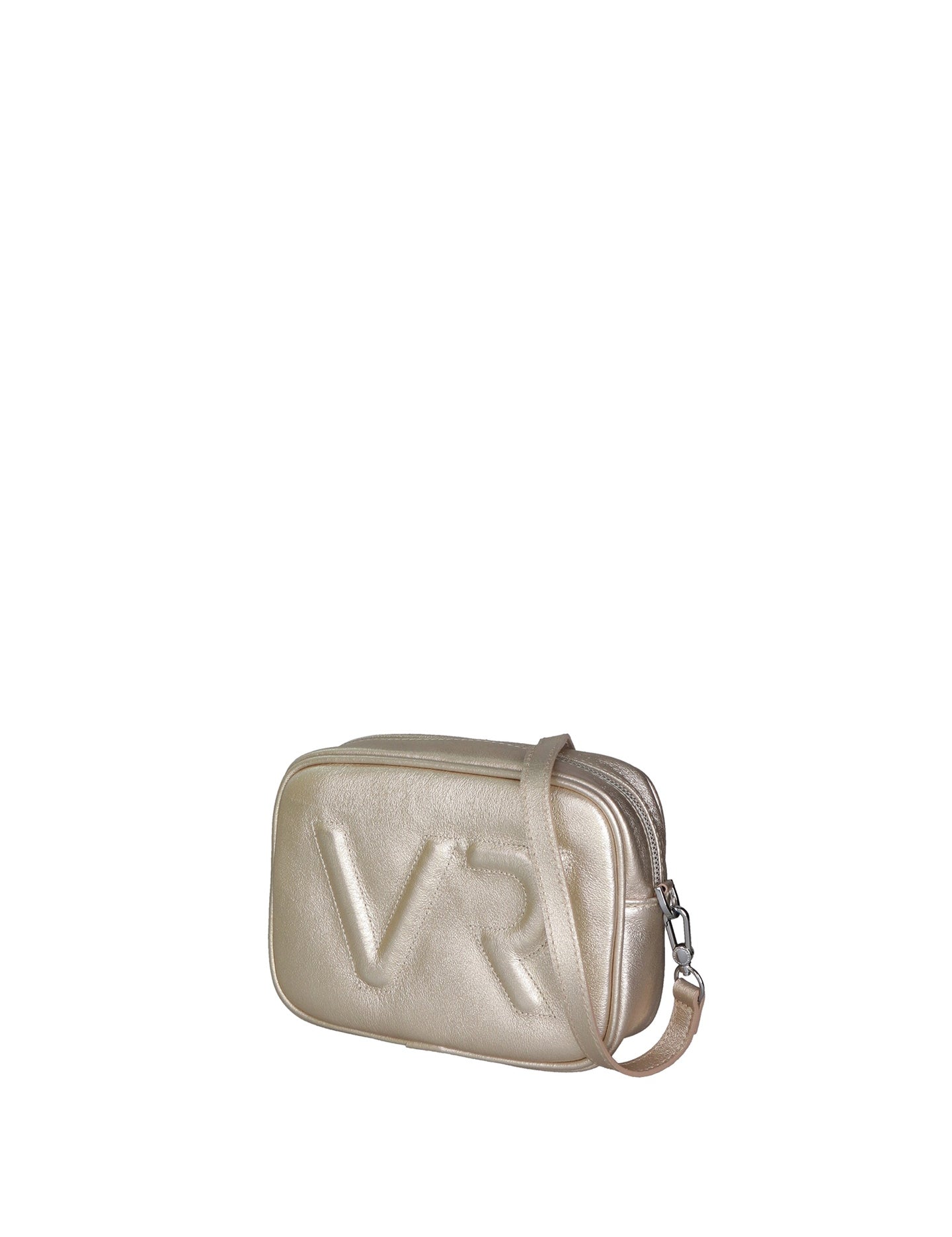Borsa a Tracolla in Genuine Printed Suede Leather Argento