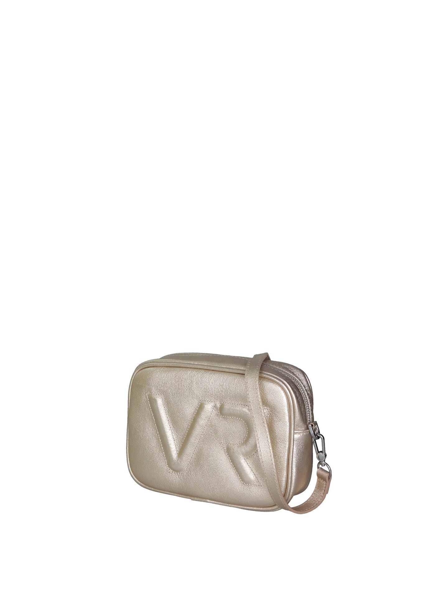 Borsa a Tracolla in Genuine Printed Suede Leather Argento