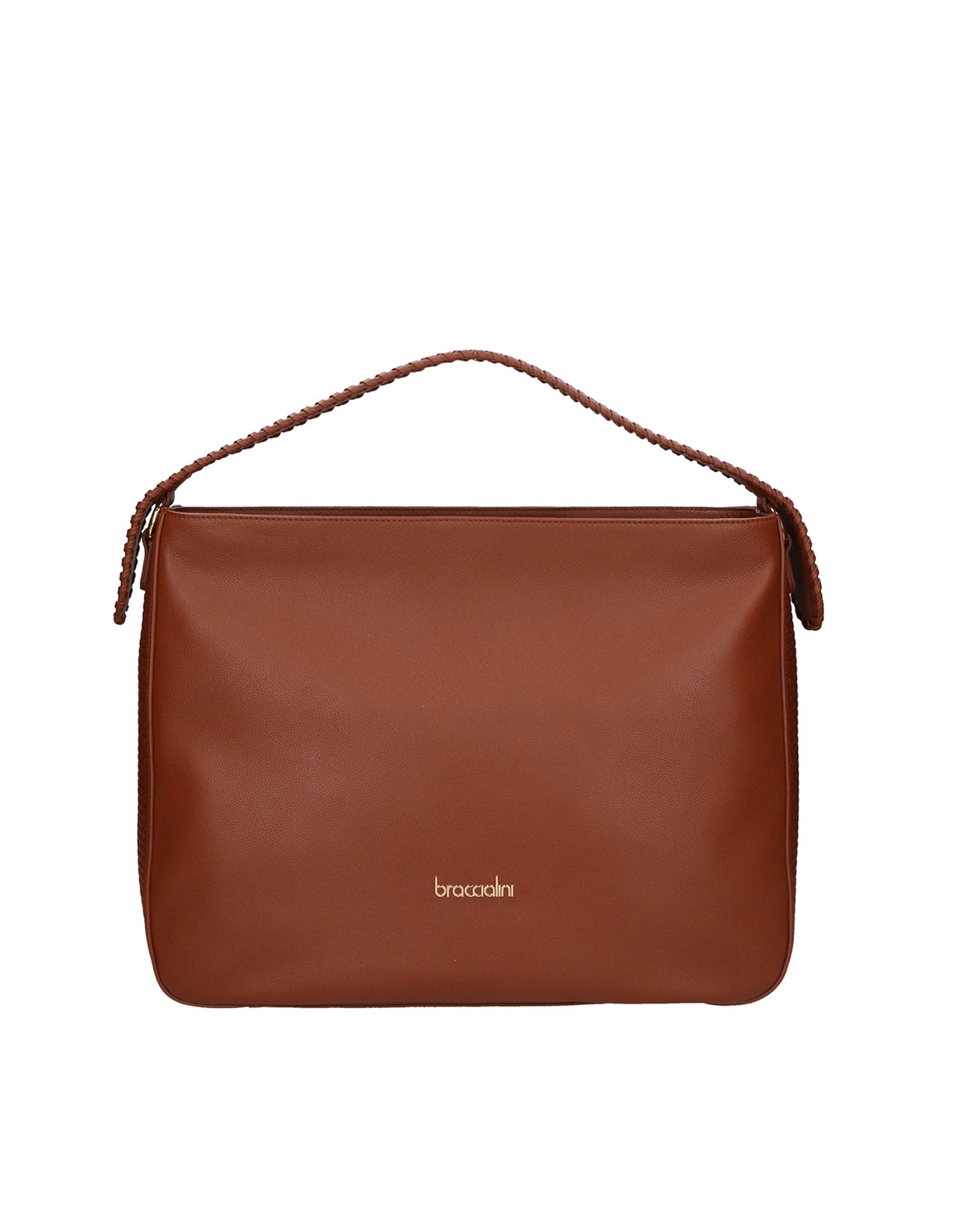 Borsa a Spalla in Vera Pelle Marrone Braccialini