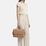 Borsa a bauletto in Pelle Vegana Tan