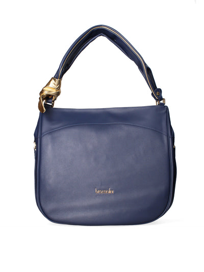 Borsa a Spalla in Vera Pelle Blu