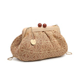 Bolso de hombro de piel y poliéster