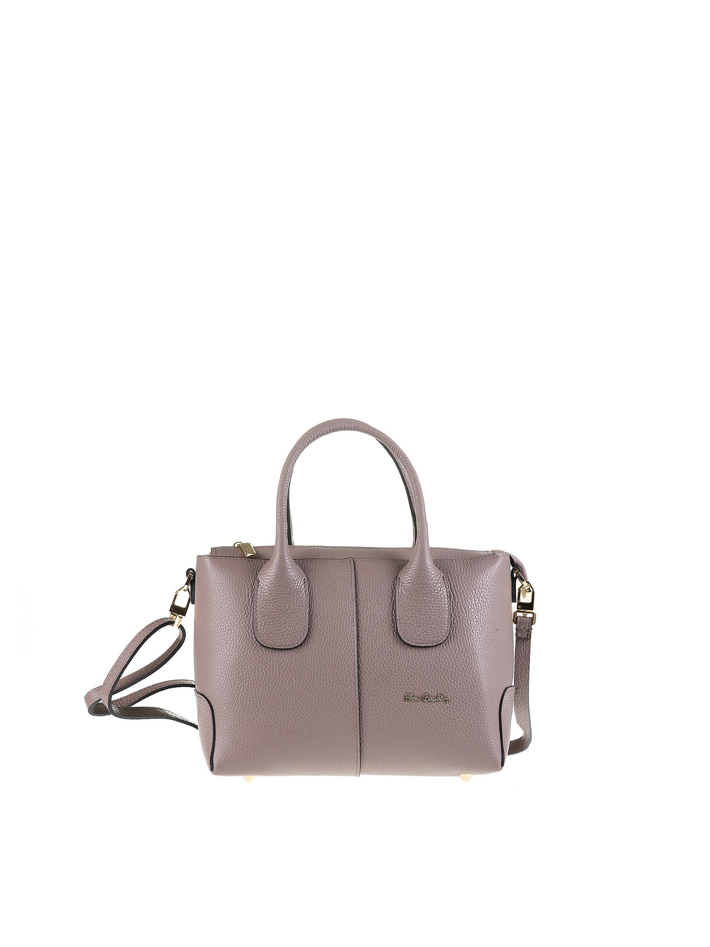 Borsa a Mano in Vera Pelle Taupe Pierre Cardin