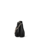 Schwarze Schultertasche aus veganem Leder