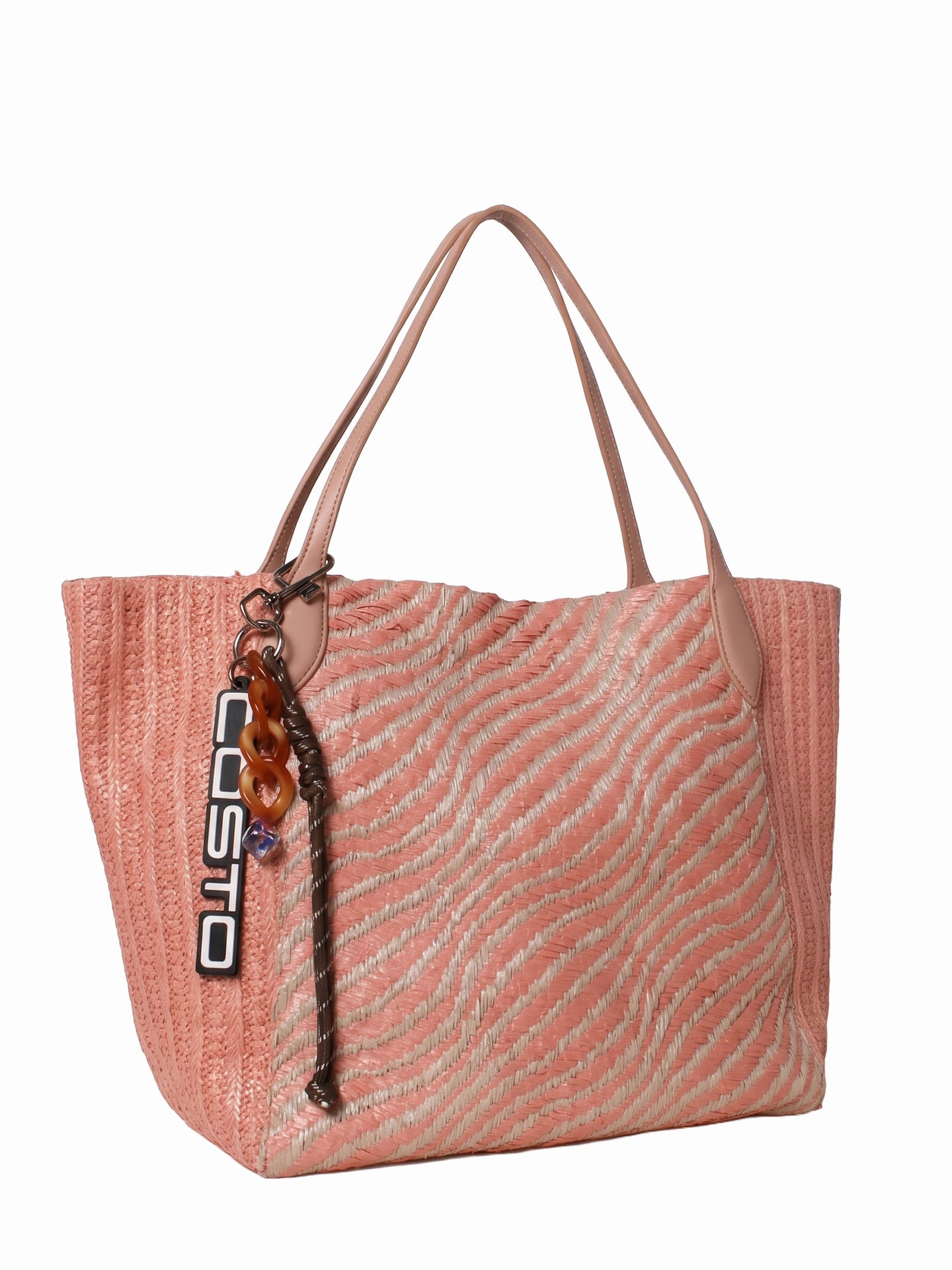 Borsa a Mano in Pelle Vegana Rosa