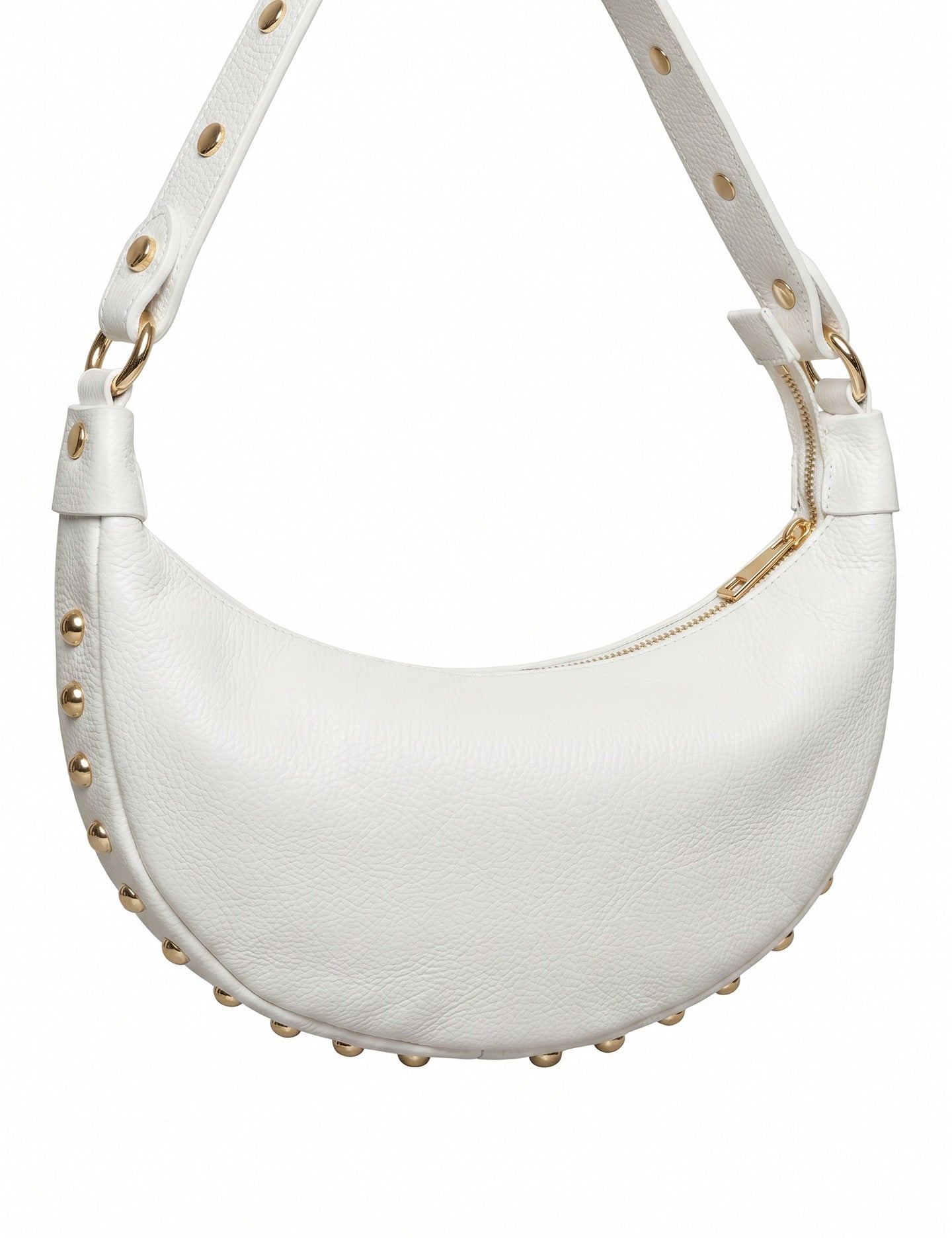 Borsa a Tracolla in Dollaro Leather Bianco