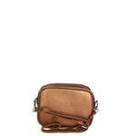 Borsa a Tracolla in Genuine Printed Suede Leather Bronzo