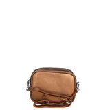 Borsa a Tracolla in Genuine Printed Suede Leather Bronzo