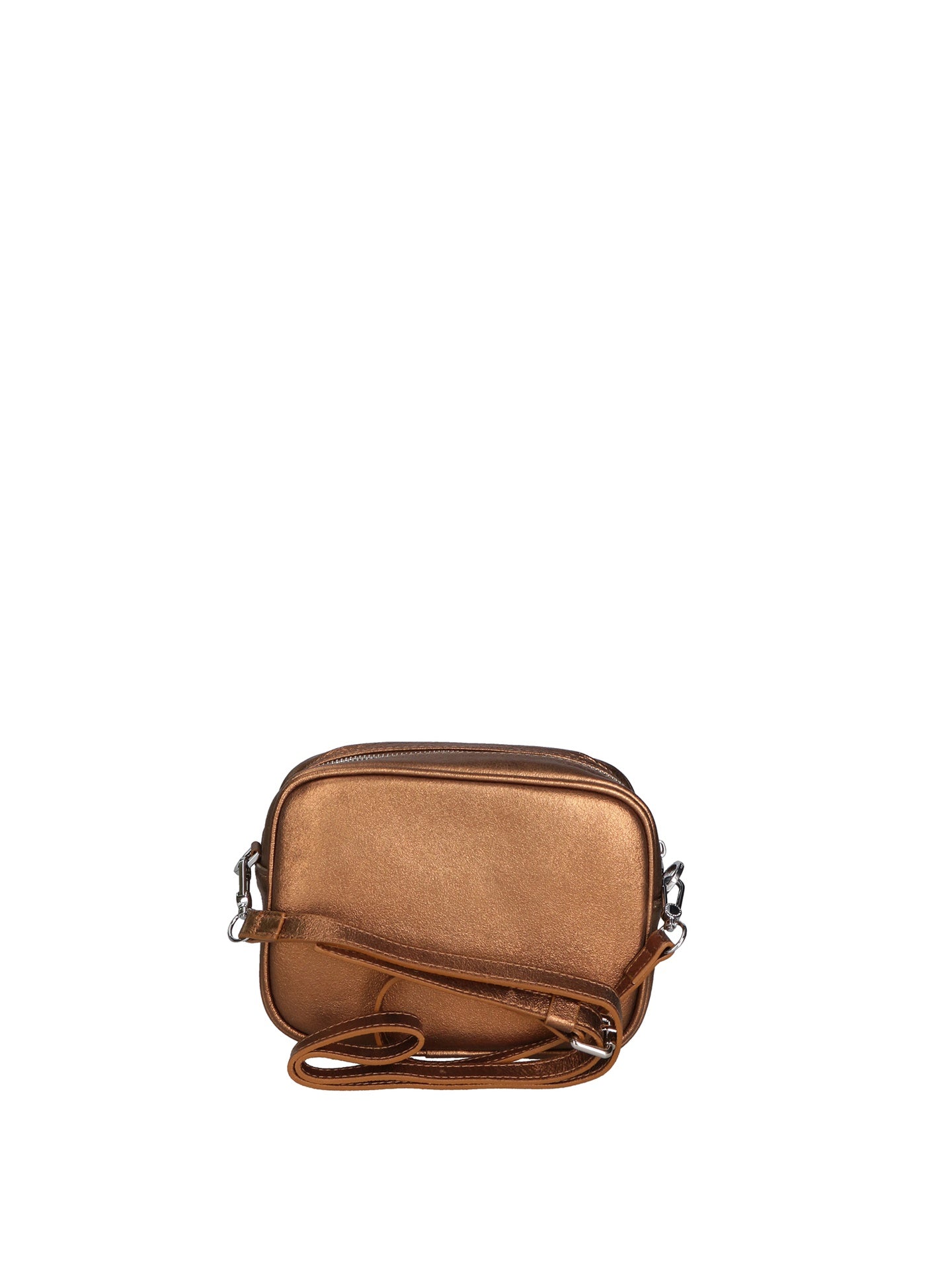 Borsa a Tracolla in Genuine Printed Suede Leather Bronzo