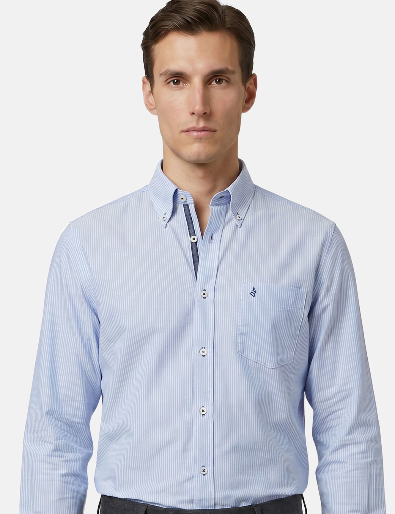 Camicia in Cotone Blu Navigare