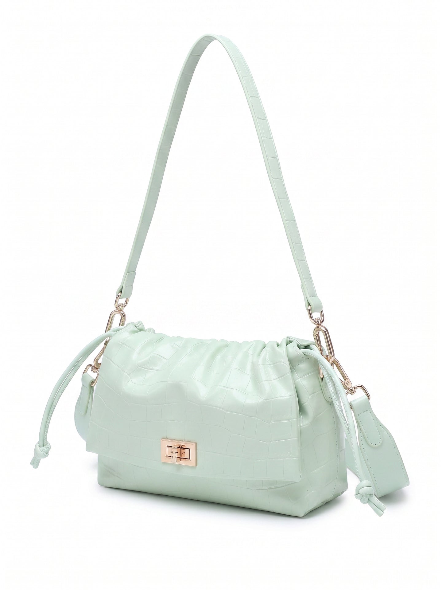 Borsa a Spalla in Pelle Vegana Verde