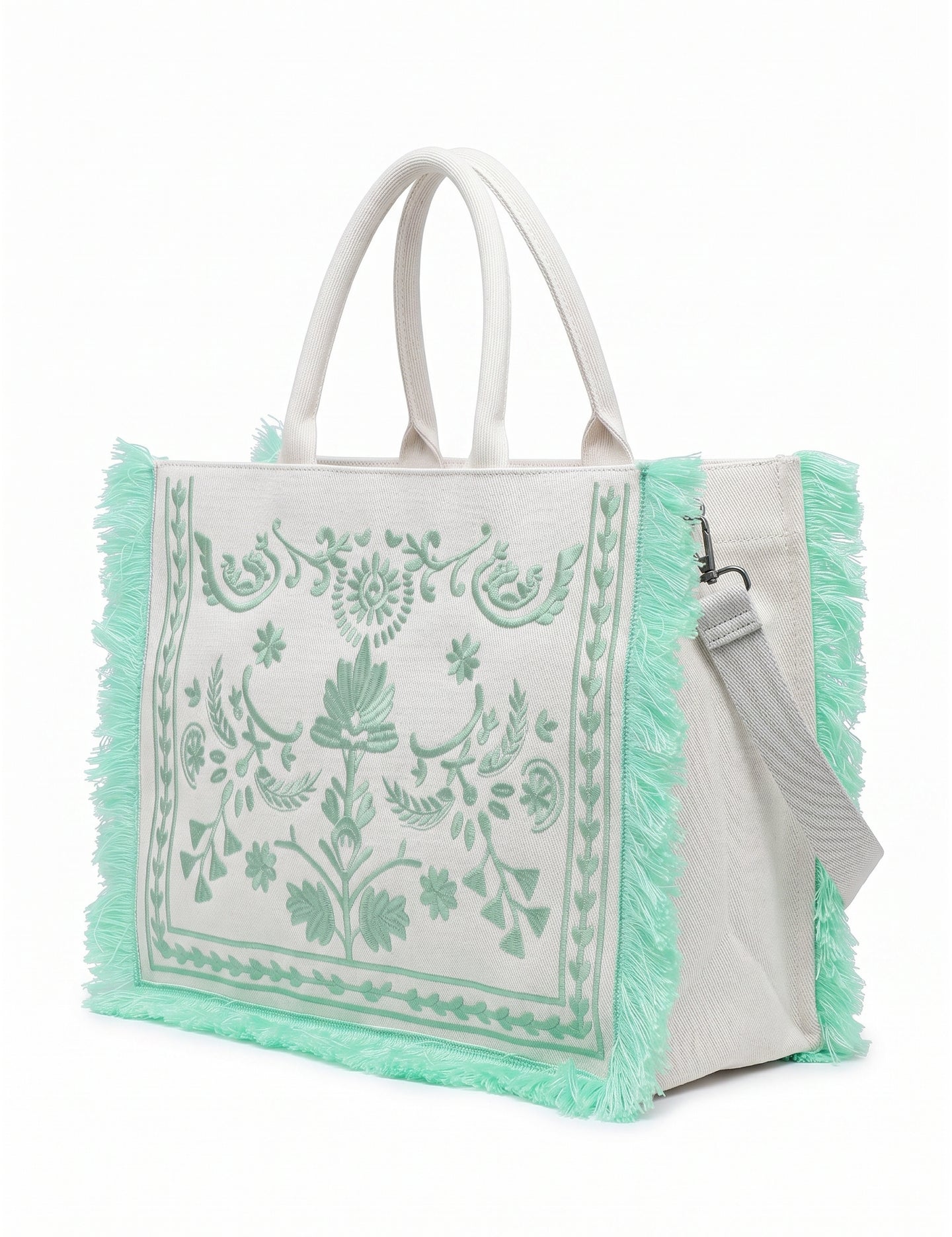 Borsa a Mano in Cotone Verde