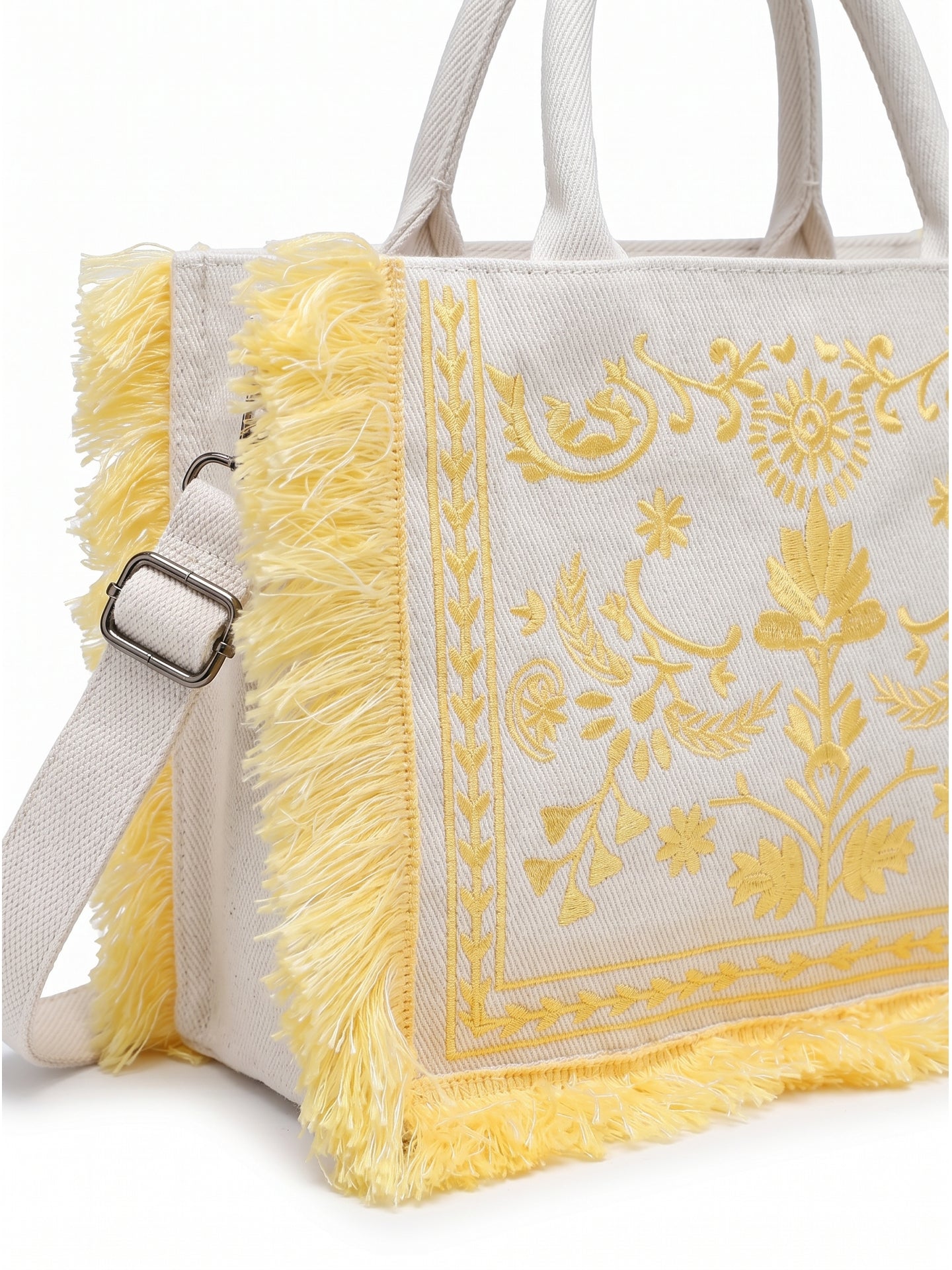 Borsa a Mano in Cotone Giallo