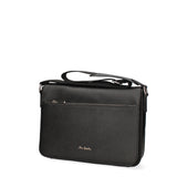 Schwarze Schultertasche aus echtem Leder