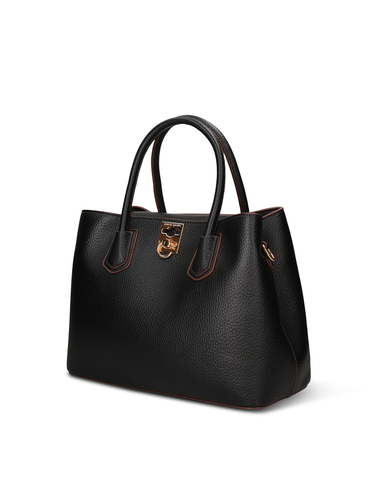 Bolso de mano de piel vegana negra