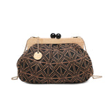 Bolso de hombro de poliéster marrón