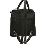 Borsa a Spalla Convertibile in Zaino in Vera Pelle Nero