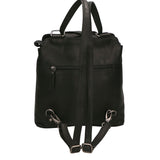 Borsa a Spalla Convertibile in Zaino in Vera Pelle Nero