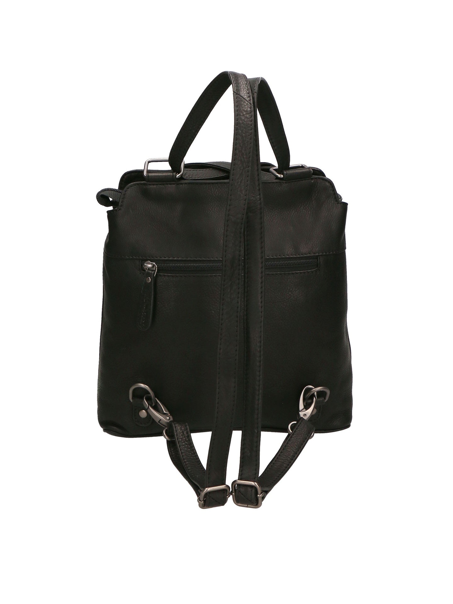 Borsa a Spalla Convertibile in Zaino in Vera Pelle Nero