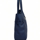 Borsa a Tracolla in Dollaro Leather Blu Jeans