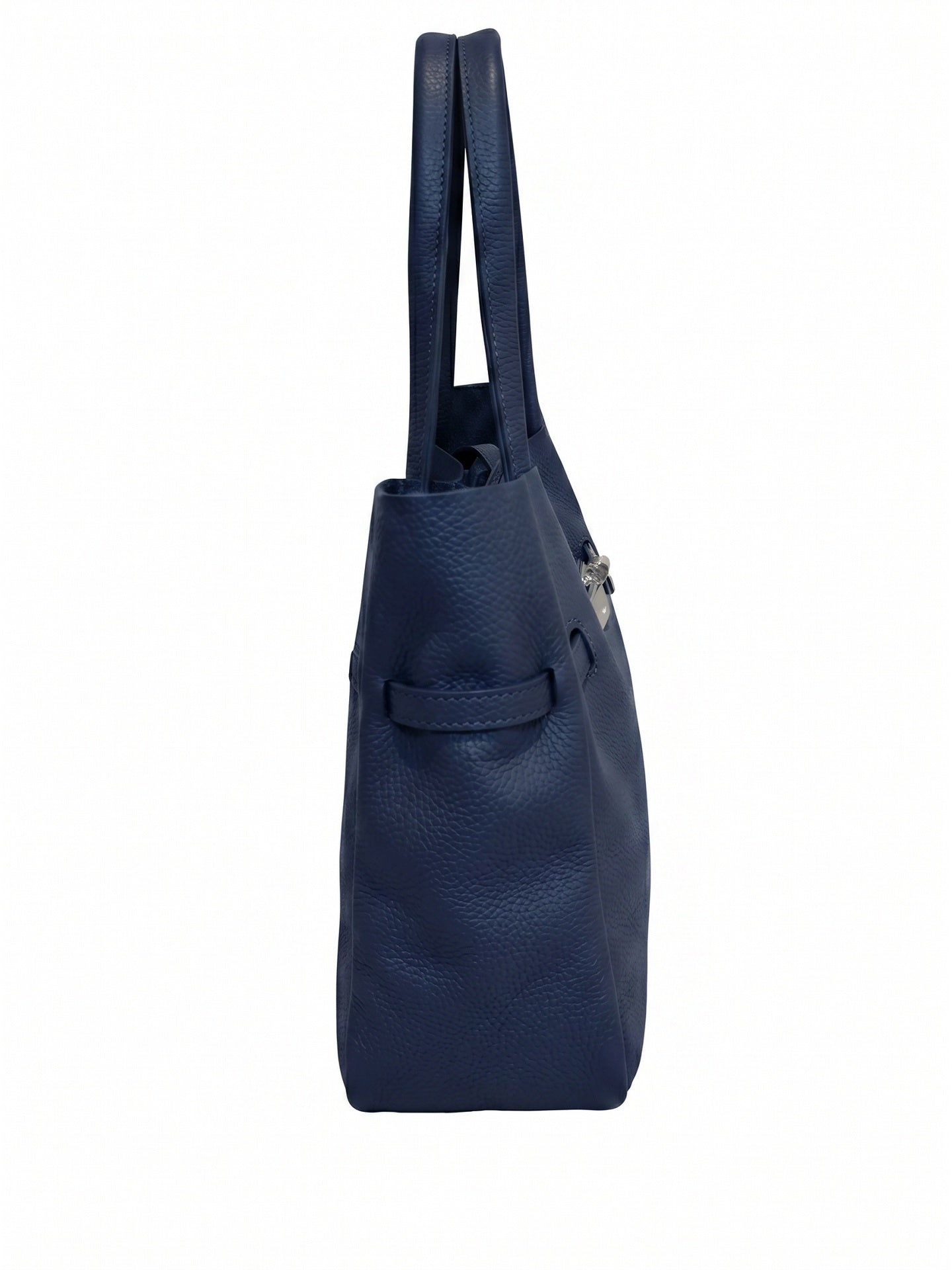 Borsa a Tracolla in Dollaro Leather Blu Jeans