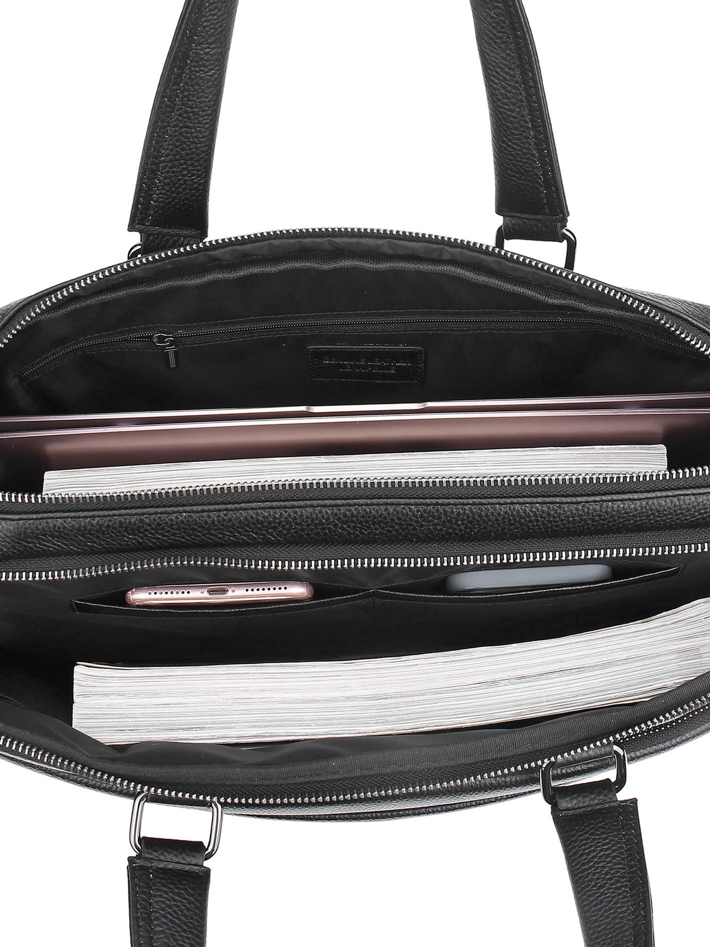 Borsa a Mano in Vera Pelle Nero