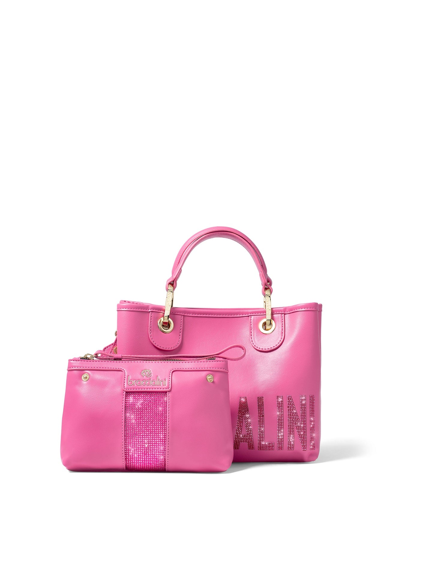 Borsa a Mano in Poliestere Fuxia