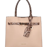 Borsa a Mano in Pelle Vegana Taupe Pierre Cardin
