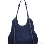 Borsa a Spalla in Vera Pelle Blu Jeans Chiara Ferretti
