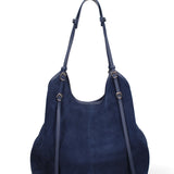 Borsa a Spalla in Vera Pelle Blu Jeans Chiara Ferretti