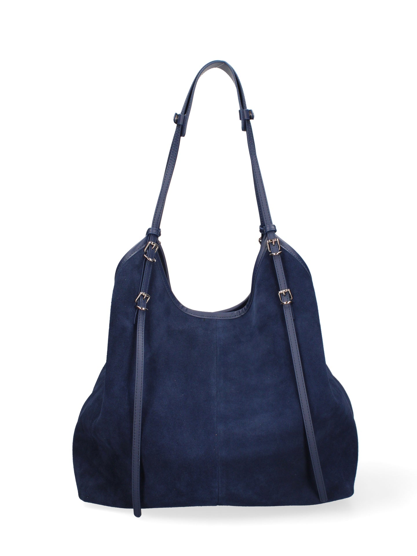 Borsa a Spalla in Vera Pelle Blu Jeans Chiara Ferretti
