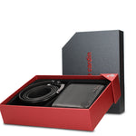 Set Portafoglio e Cintura Uomo Vera Pelle in Vera Pelle Nero Pierre Cardin